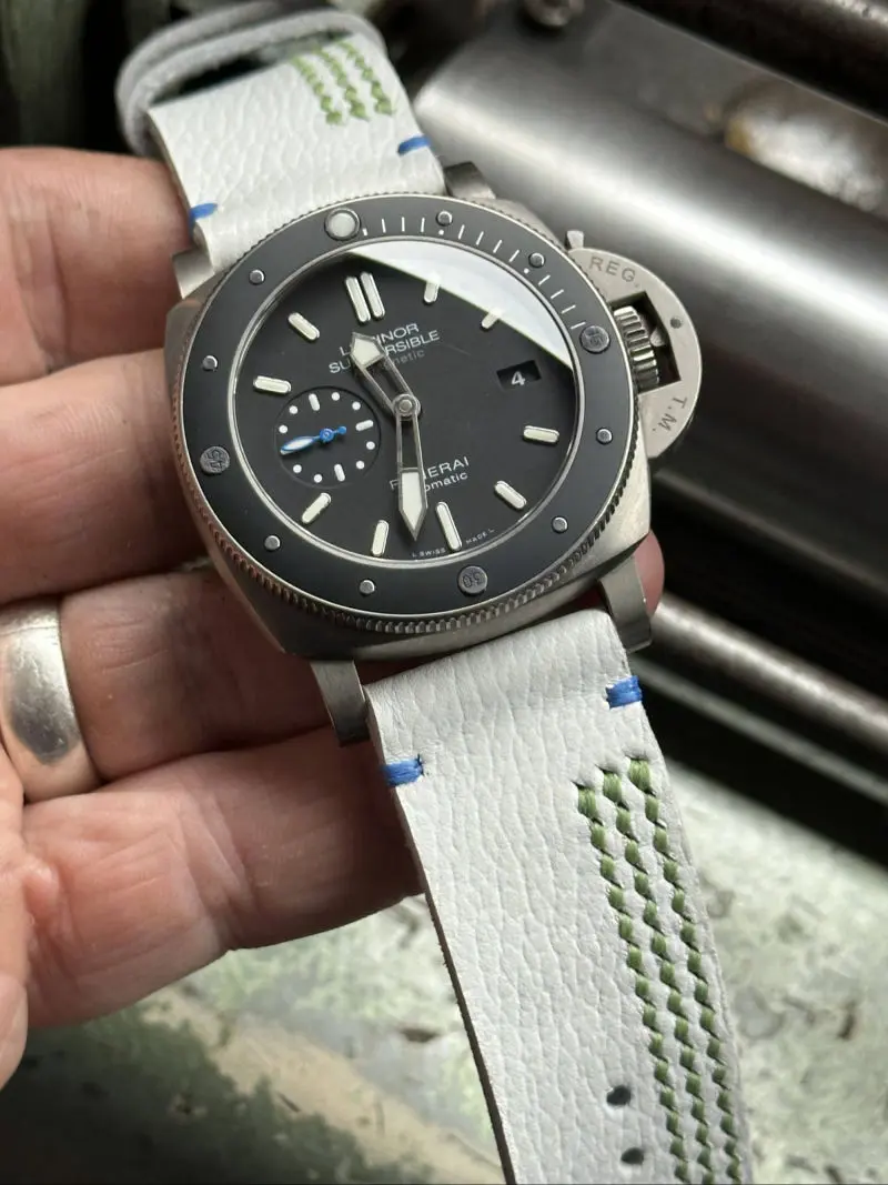 watch strap sanders FORZA ALBA medium green custom panerai PAM1389