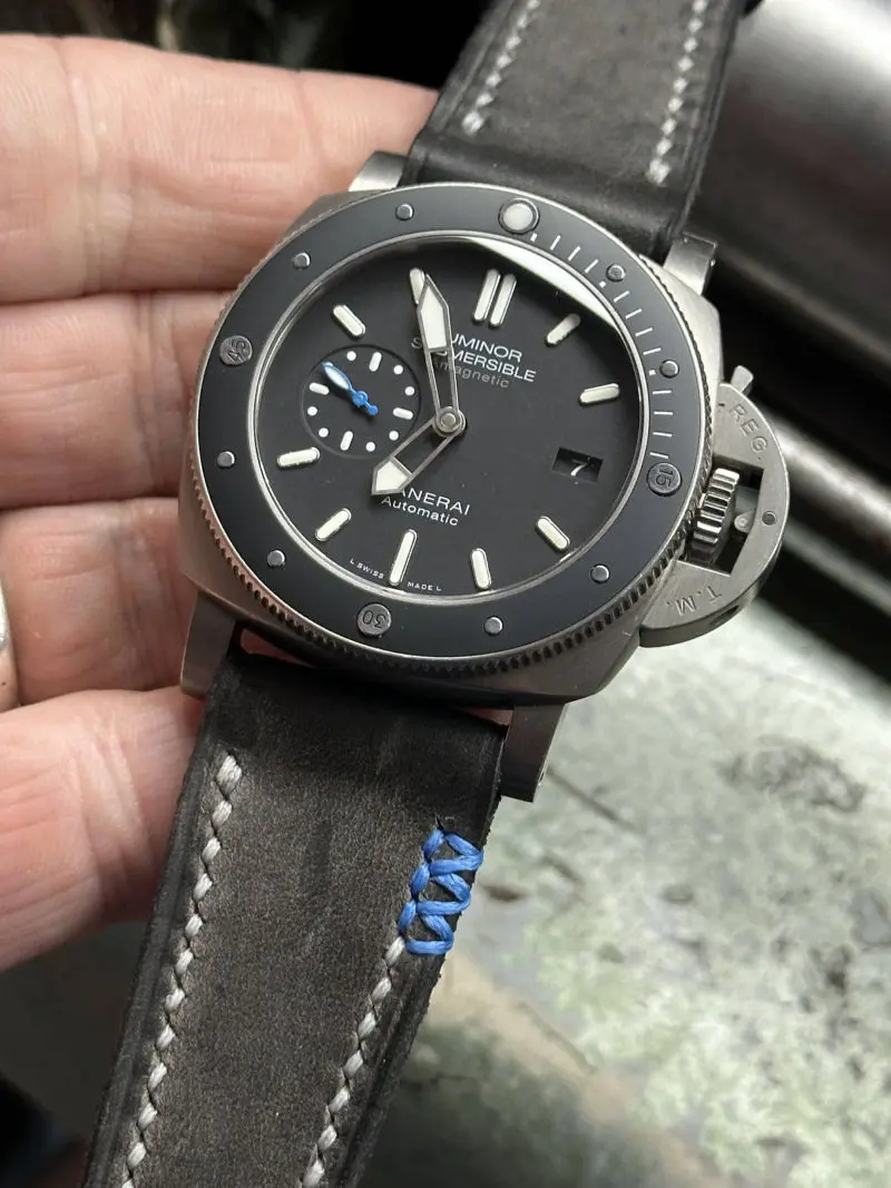 watch strap sanders POTESTAS ANZIANE light grey + 3X vintage panerai pam1389