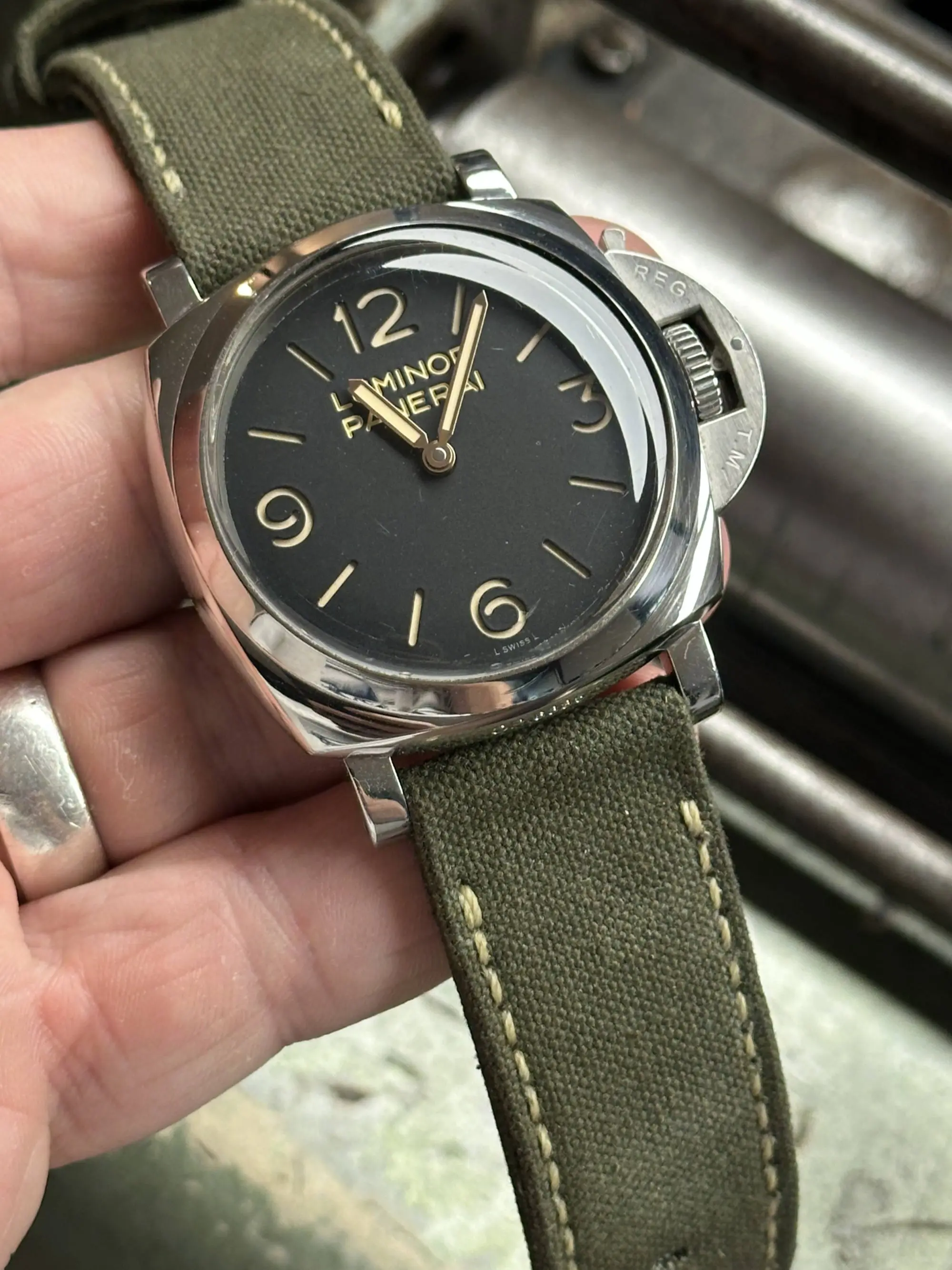 watch strap sanders DUTCH AMMO CANVAS GREEN panerai PAM372