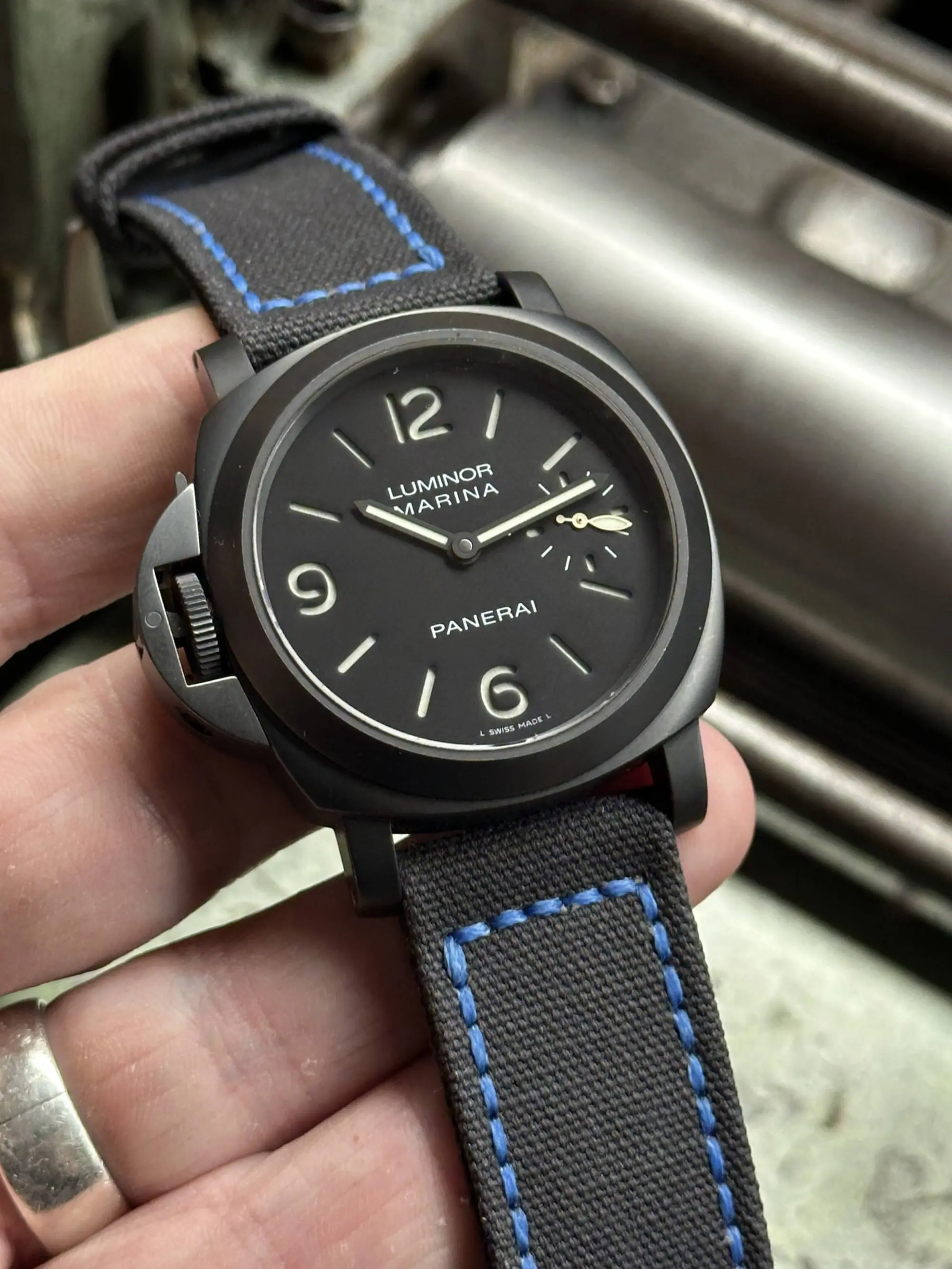 watch strap sanders KA-73 OFF BLACK BOX Bright Blue