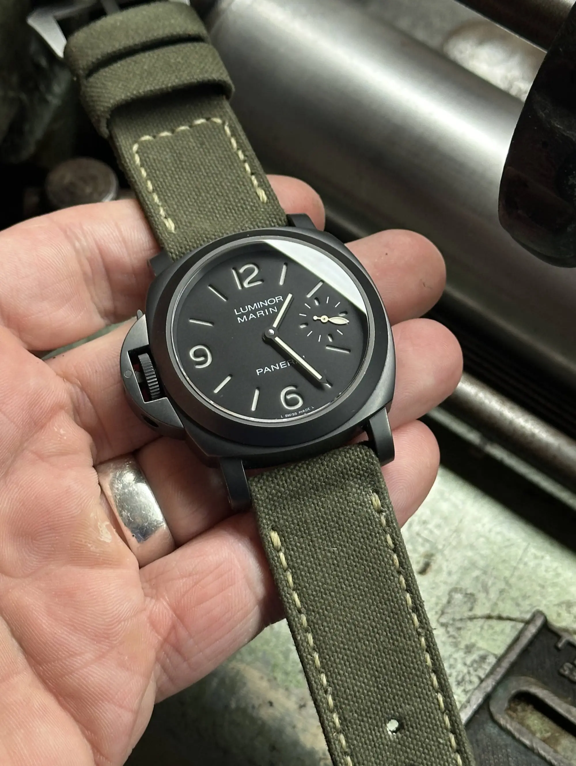 watch strap sanders DUTCH AMMO CANVAS GREEN Panerai PAM26