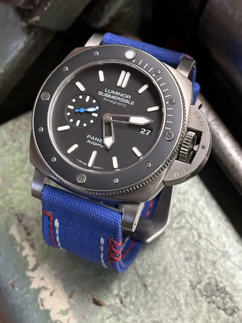 watch strap sanders KA-73 DRS MARINE BLUE panerai pam 1389