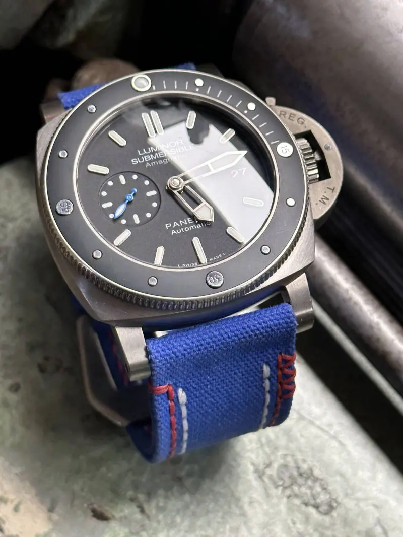 watch strap sanders KA-73 DRS MARINE BLUE panerai pam1389