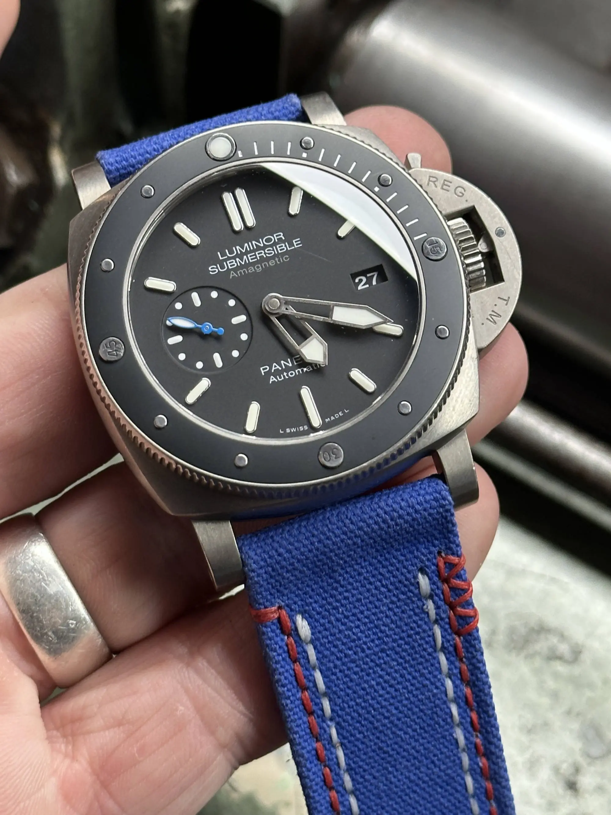 watch strap sanders KA-73 DRS MARINE BLUE panerai pam1389