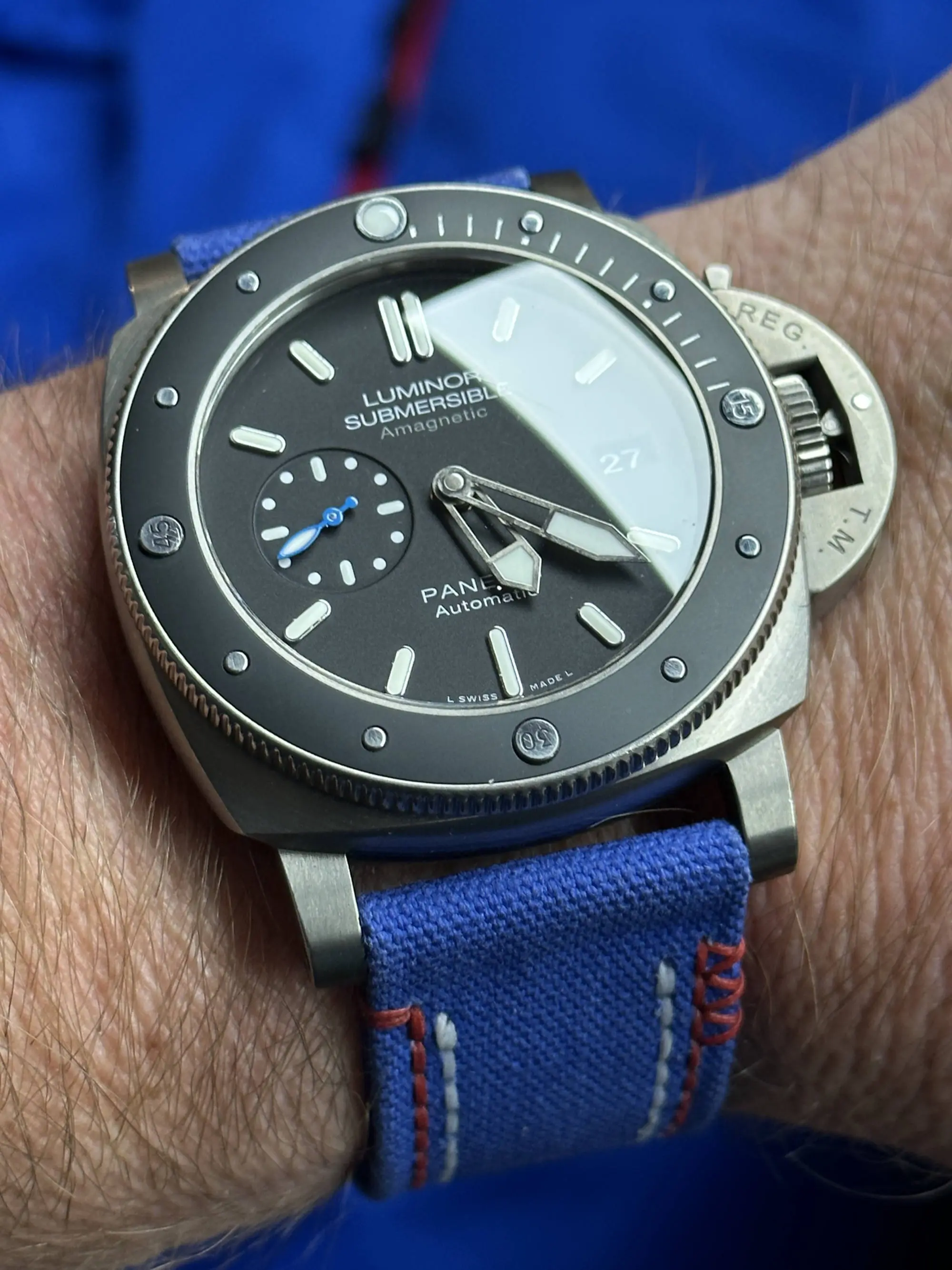 watch strap sanders KA-73 DRS MARINE BLUE